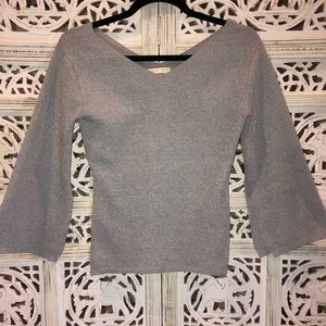 Grey three quarter length sleeve top